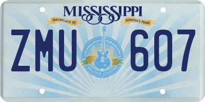MS license plate ZMU607