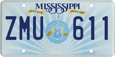 MS license plate ZMU611