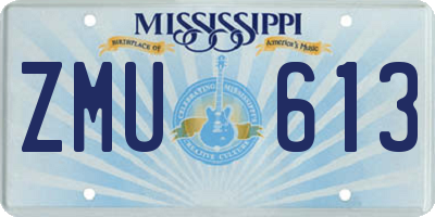 MS license plate ZMU613