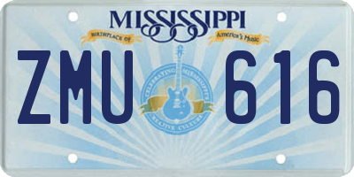 MS license plate ZMU616