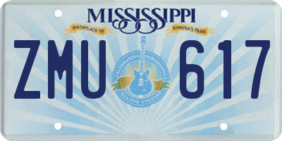 MS license plate ZMU617