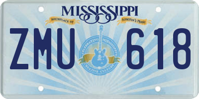 MS license plate ZMU618