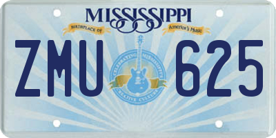 MS license plate ZMU625