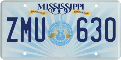 MS license plate ZMU630