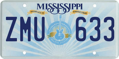 MS license plate ZMU633