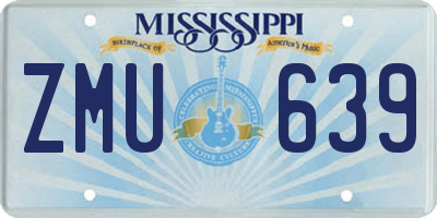 MS license plate ZMU639