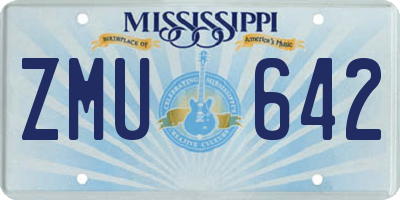 MS license plate ZMU642
