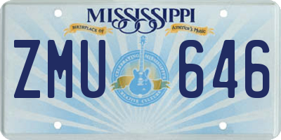 MS license plate ZMU646