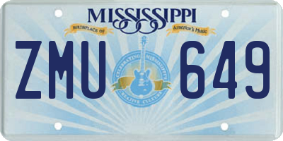 MS license plate ZMU649