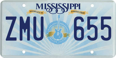 MS license plate ZMU655