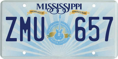 MS license plate ZMU657