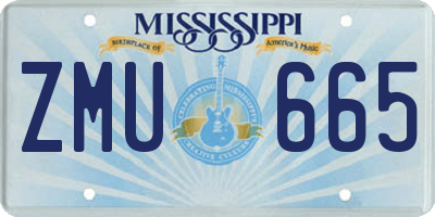 MS license plate ZMU665