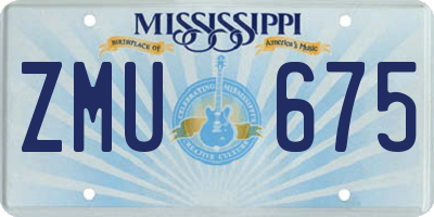 MS license plate ZMU675