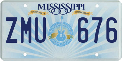 MS license plate ZMU676