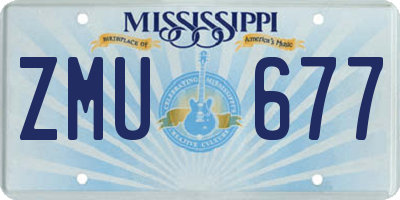 MS license plate ZMU677