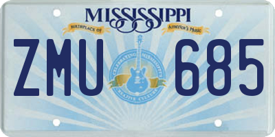 MS license plate ZMU685