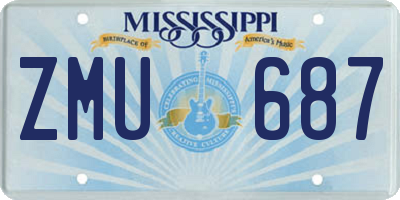 MS license plate ZMU687
