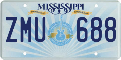 MS license plate ZMU688