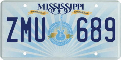 MS license plate ZMU689