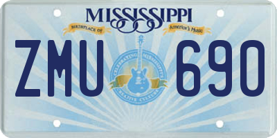 MS license plate ZMU690