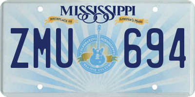 MS license plate ZMU694