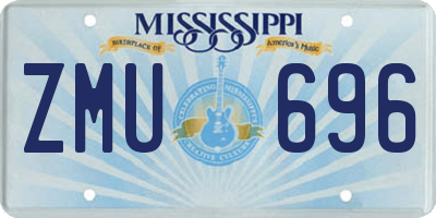 MS license plate ZMU696