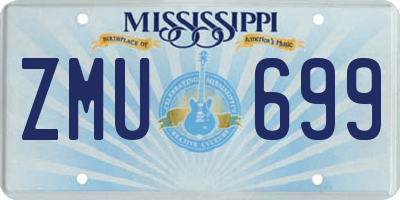 MS license plate ZMU699