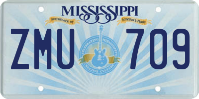 MS license plate ZMU709