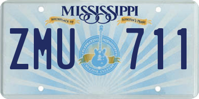 MS license plate ZMU711