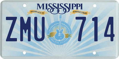 MS license plate ZMU714
