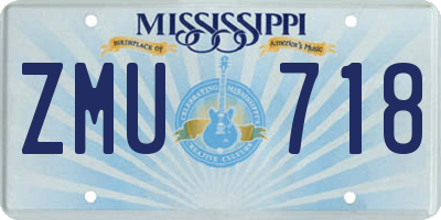 MS license plate ZMU718