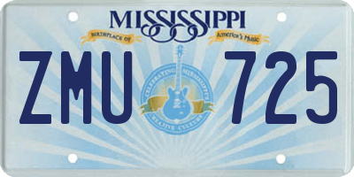 MS license plate ZMU725