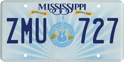MS license plate ZMU727