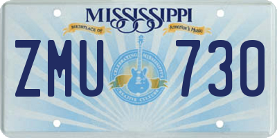 MS license plate ZMU730