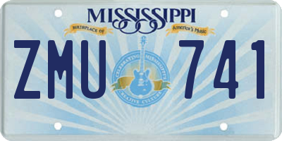 MS license plate ZMU741