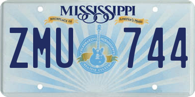 MS license plate ZMU744