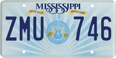 MS license plate ZMU746