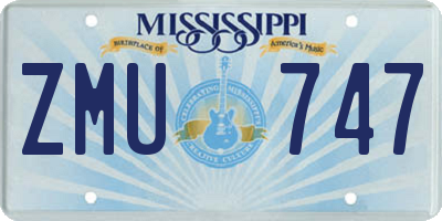 MS license plate ZMU747