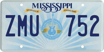 MS license plate ZMU752