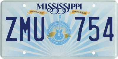 MS license plate ZMU754