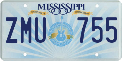 MS license plate ZMU755