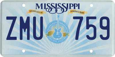 MS license plate ZMU759