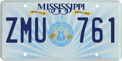 MS license plate ZMU761
