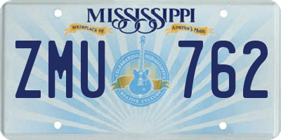 MS license plate ZMU762