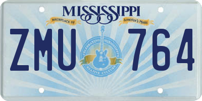 MS license plate ZMU764