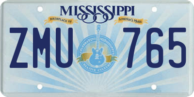 MS license plate ZMU765