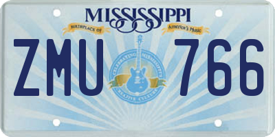 MS license plate ZMU766