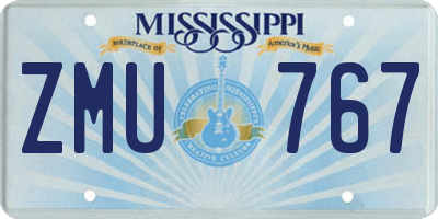 MS license plate ZMU767