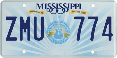 MS license plate ZMU774