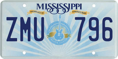 MS license plate ZMU796
